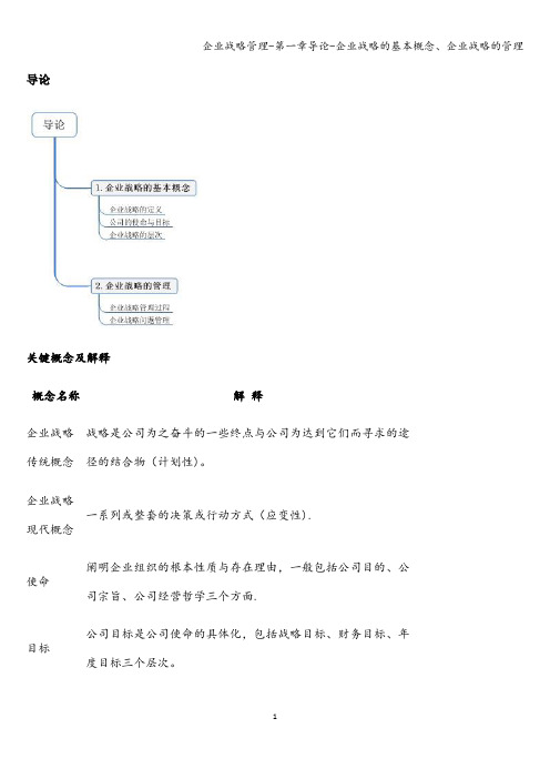 企业战略管理-第一章导论-企业战略的基本概念、企业战略的管理