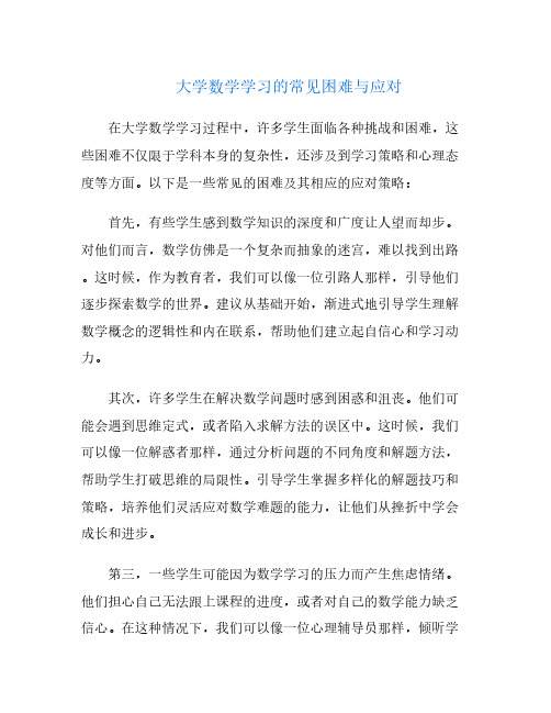 大学数学学习的常见困难与应对