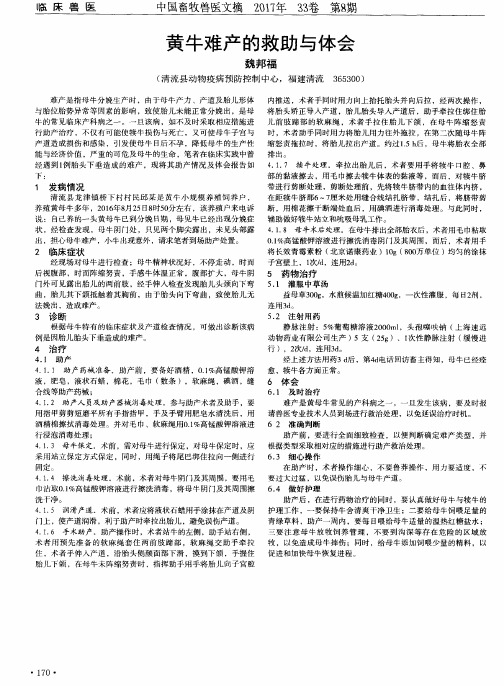 黄牛难产的救助与体会