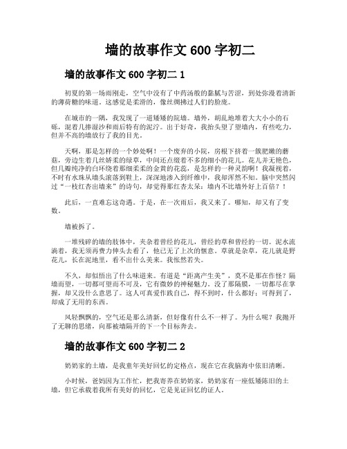 墙的故事作文600字初二