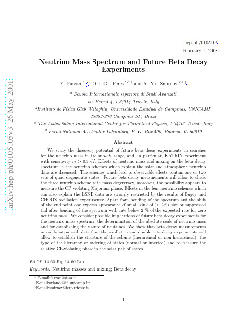 Neutrino Mass Spectrum and Future Beta Decay Experiments