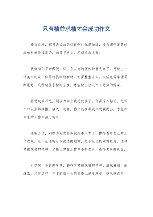 只有精益求精才会成功作文