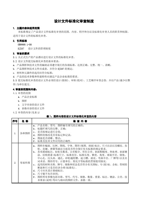 设计文件标准化审查制度