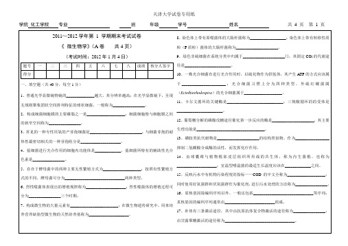 天津大学微生物试题