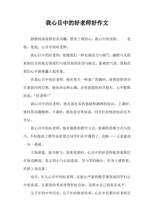 我心目中的好老师好作文