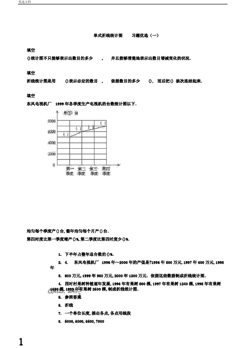 小学数学折线统计图习题