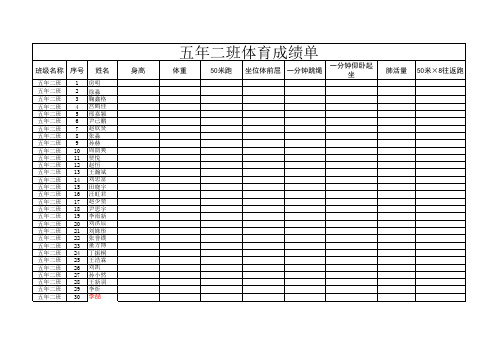 五、六年级17下体育达标成绩单