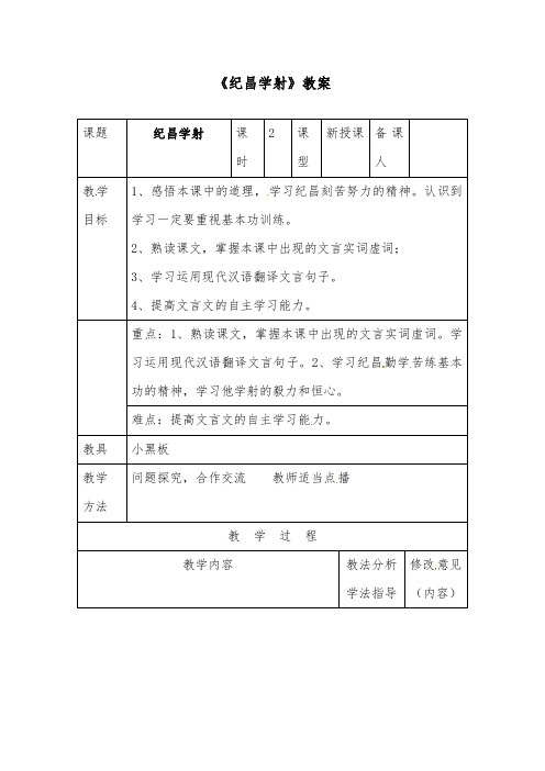 推荐精品语文长春版小学六年级下册《纪昌学射》优质课教案2