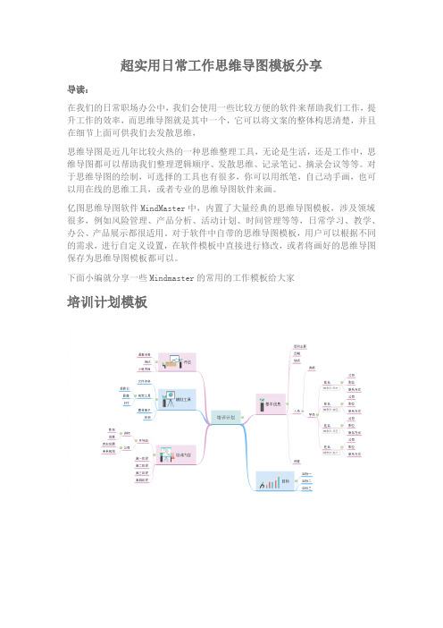 超实用日常工作思维导图模板分享