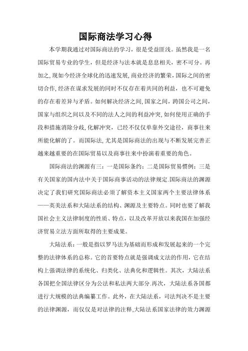 国际商法学习心得