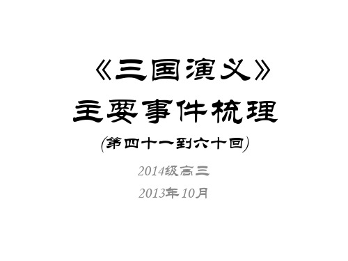 《三国演义》主要事件梳理(41-60)解析