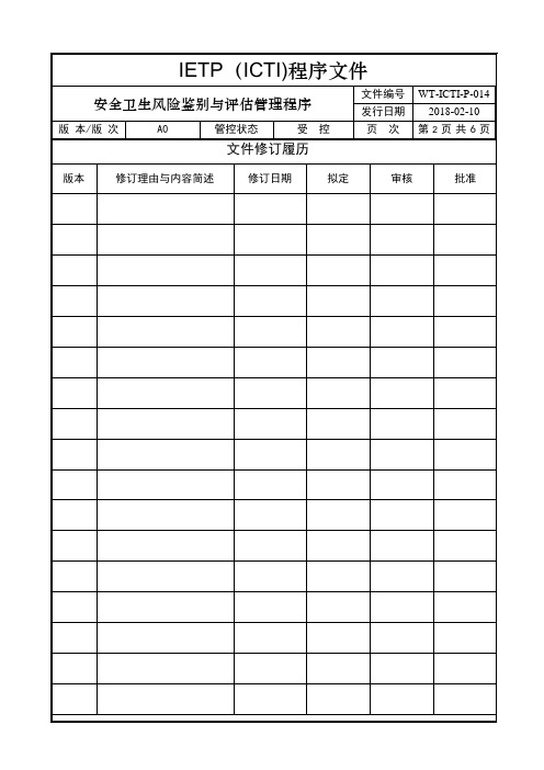 IETP(ICTI)程序文件-014-安全卫生风险鉴别与评估管理程序正文1