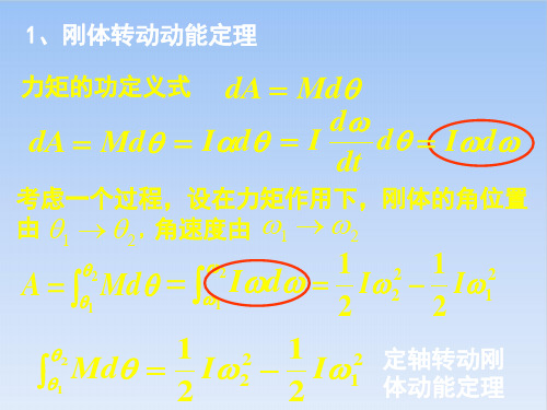 高二物理竞赛刚体转动动能定理PPT(课件)