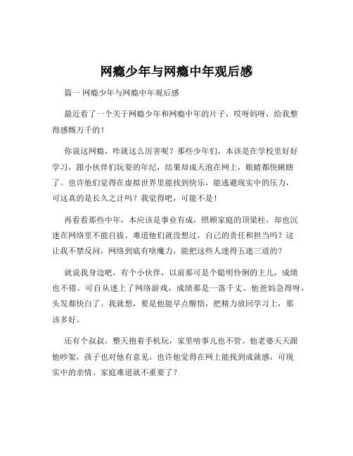 网瘾少年与网瘾中年观后感