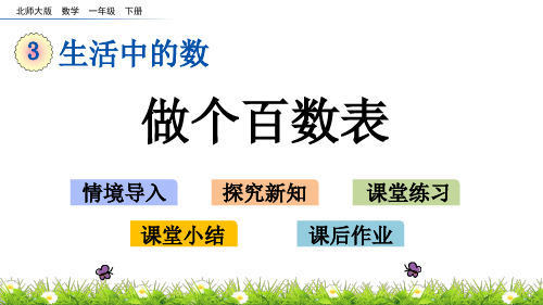 3.6  做个百数表(北师大版数学一年级下册  第三单元优质课件ppt)