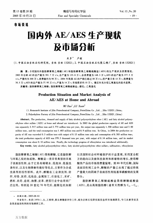 国内外AEAES生产现状及市场分新