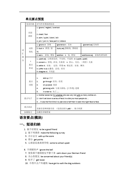 人教版高一英语必修一unit1全面 复习