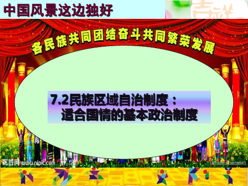 高一政治必修二7.2 民族区域自治制度：适合国情的基本制度(共15张PPT)