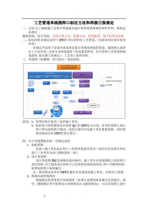 工艺管道单线图焊口标注办法