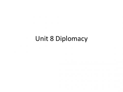 笔译技巧Diplomacy