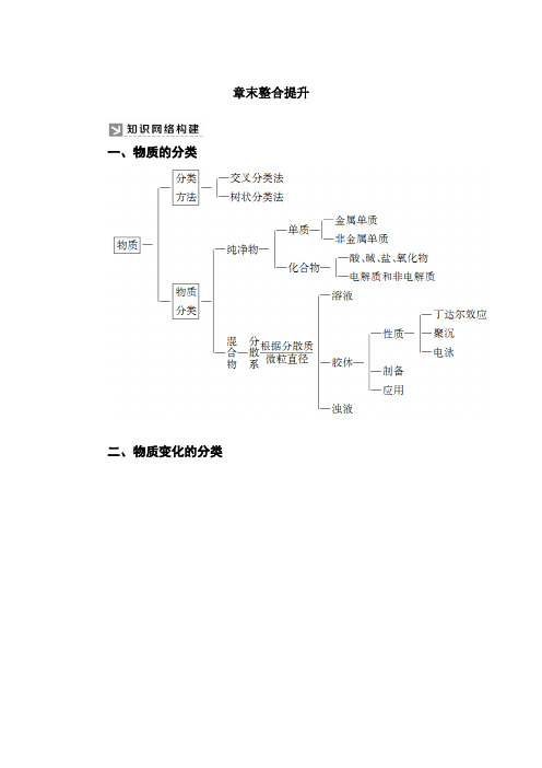 —新教材课标高中化学必修第一册教师用书：1章末整合提升1 物质及其变化 含答案