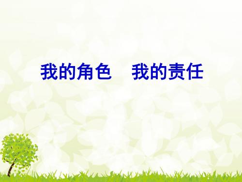 2017人教版九年级政治1.3《我的角色 我的责任》课件 (共20张PPT)