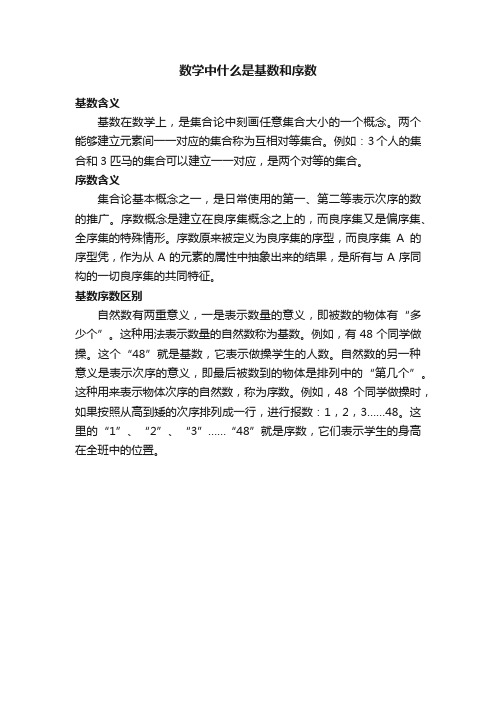 数学中什么是基数和序数