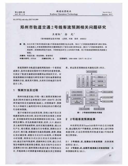 郑州市轨道交通2号线客流预测相关问题研究