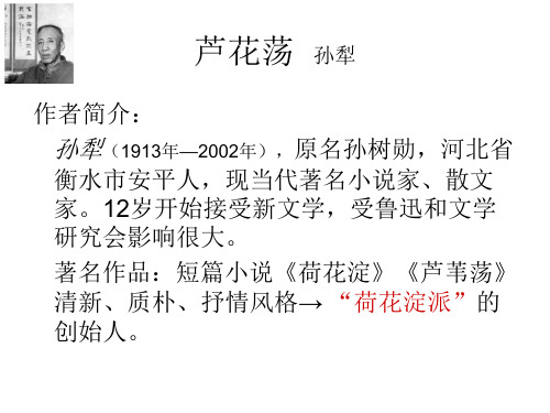 人教版语文八年级上册课件：2.芦花荡 (共15张PPT)