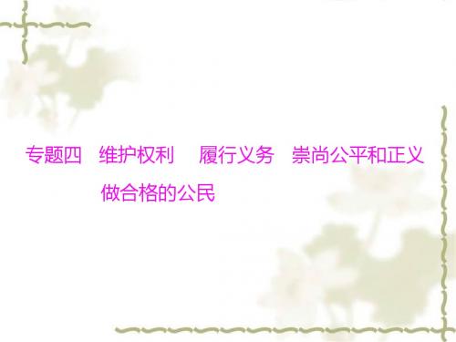 中考政治总复习 专题突破四 维护权利 履行义务 崇尚公平和正义 做合格的公民课件 新人教版