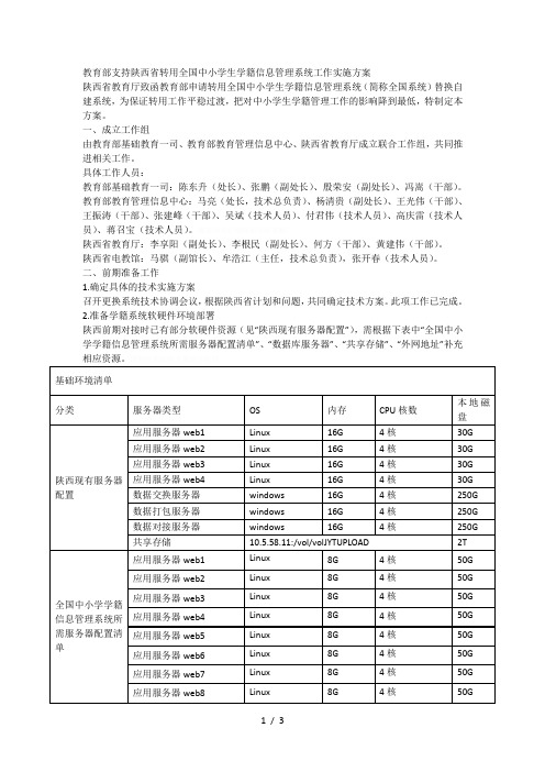 教育部支持陕西省转用全国中小学生学籍信息管理系统工作实