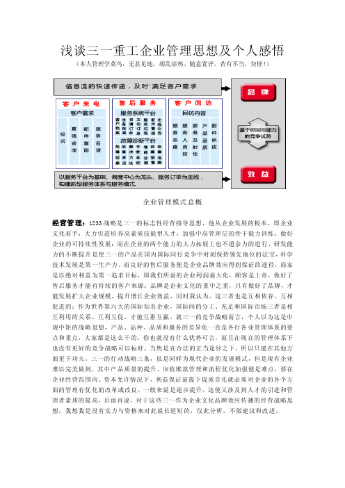 浅谈三一重工企业管理思想及个人感悟