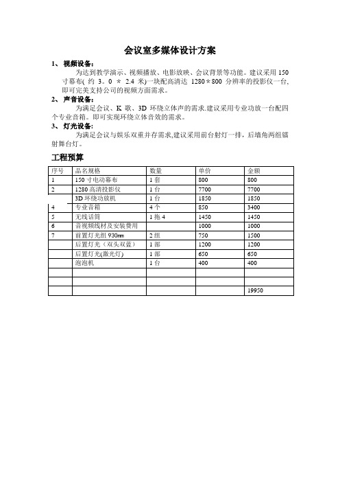 会议室多媒体设计方案