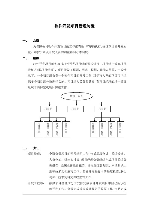 软件开发项目管理制度