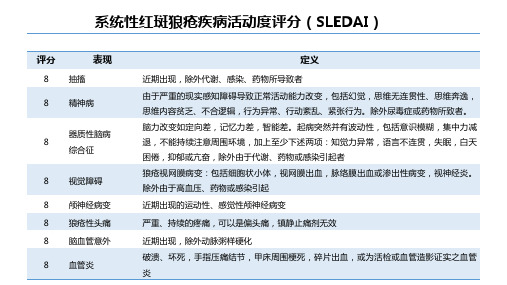 系统性红斑狼疮疾病活动度评分(SLEDAI)