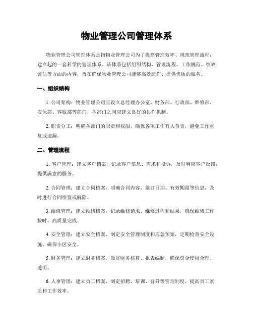 物业管理公司管理体系