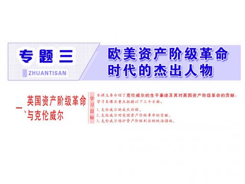 [同步精品]高中历史人民版选修4：专题三 一、英国资产阶级革命与克伦威尔(课件)