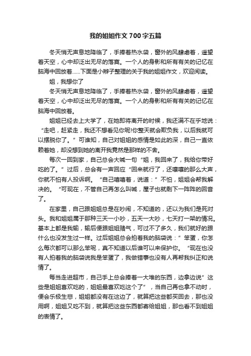 我的姐姐作文700字五篇