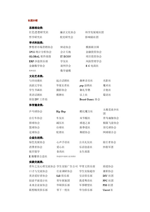 西南财经大学社团介绍