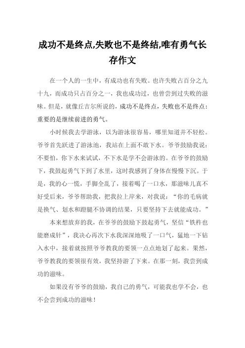 成功不是终点,失败也不是终结,唯有勇气长存作文