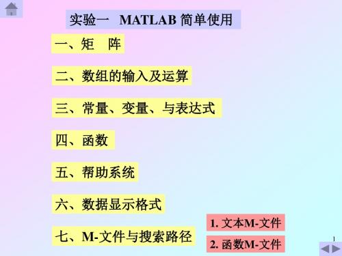 01 实验一   MATLAB 简单使用