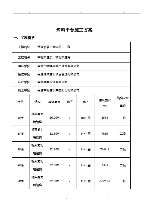 卸料平台施工方案(自动计算)