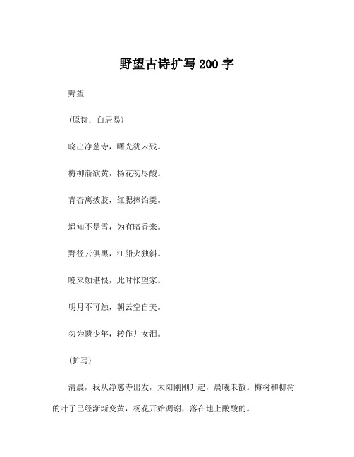 野望古诗扩写200字