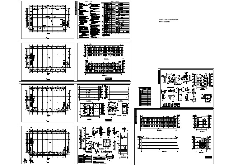 长56.6米 宽30米 3层5300平米框架结构海棉加工厂建施cad图纸