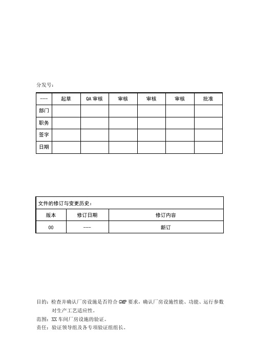 车间厂房设施验证方案