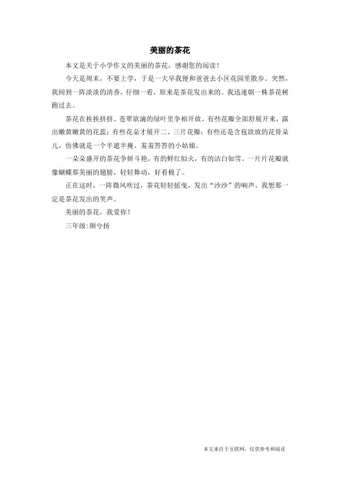 美丽的茶花_小学作文_1