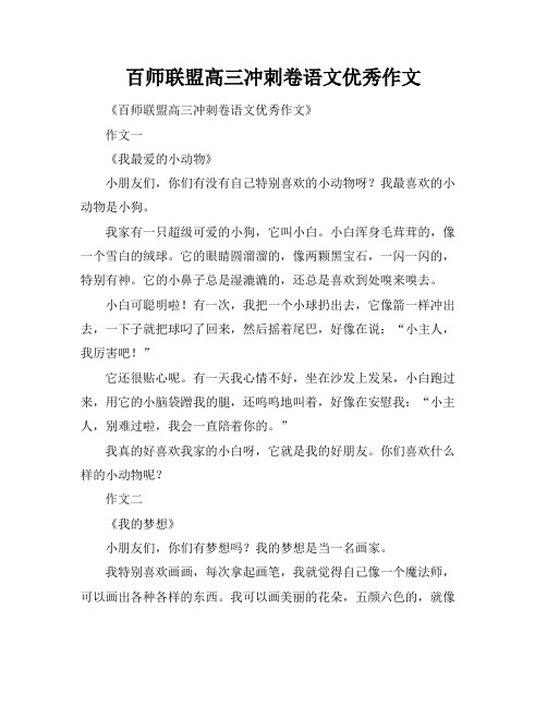 百师联盟高三冲刺卷语文优秀作文