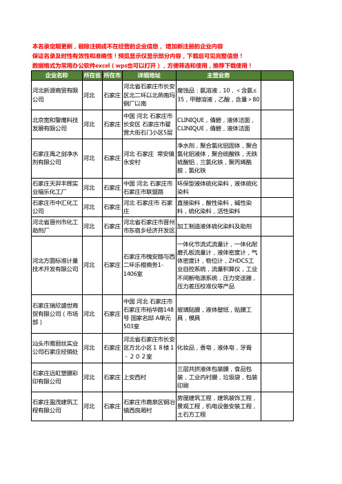 新版河北省石家庄液体工商企业公司商家名录名单联系方式大全183家