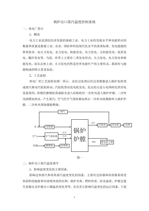 锅炉出口蒸汽温度控制系统