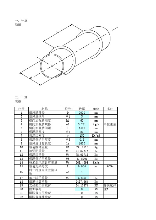 烟风道重量计算